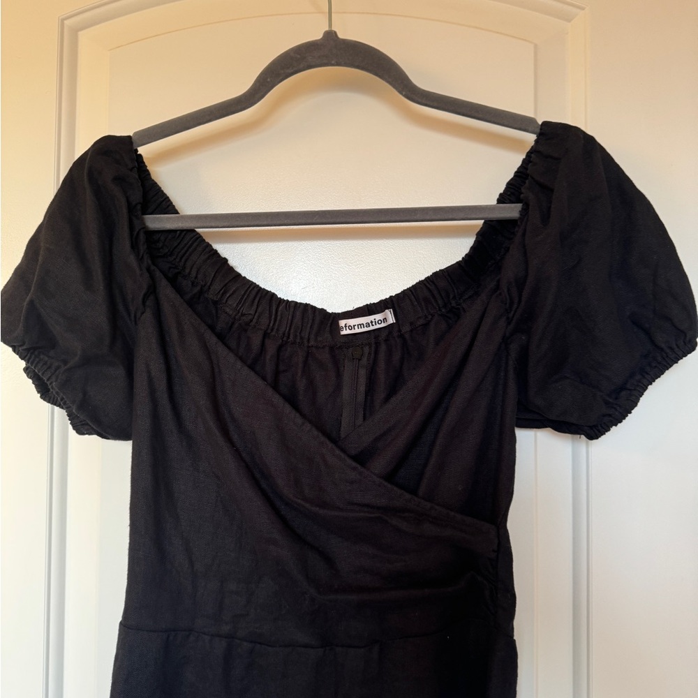 Reformation Bowie Black Linen Dress - Picture 6 of 9